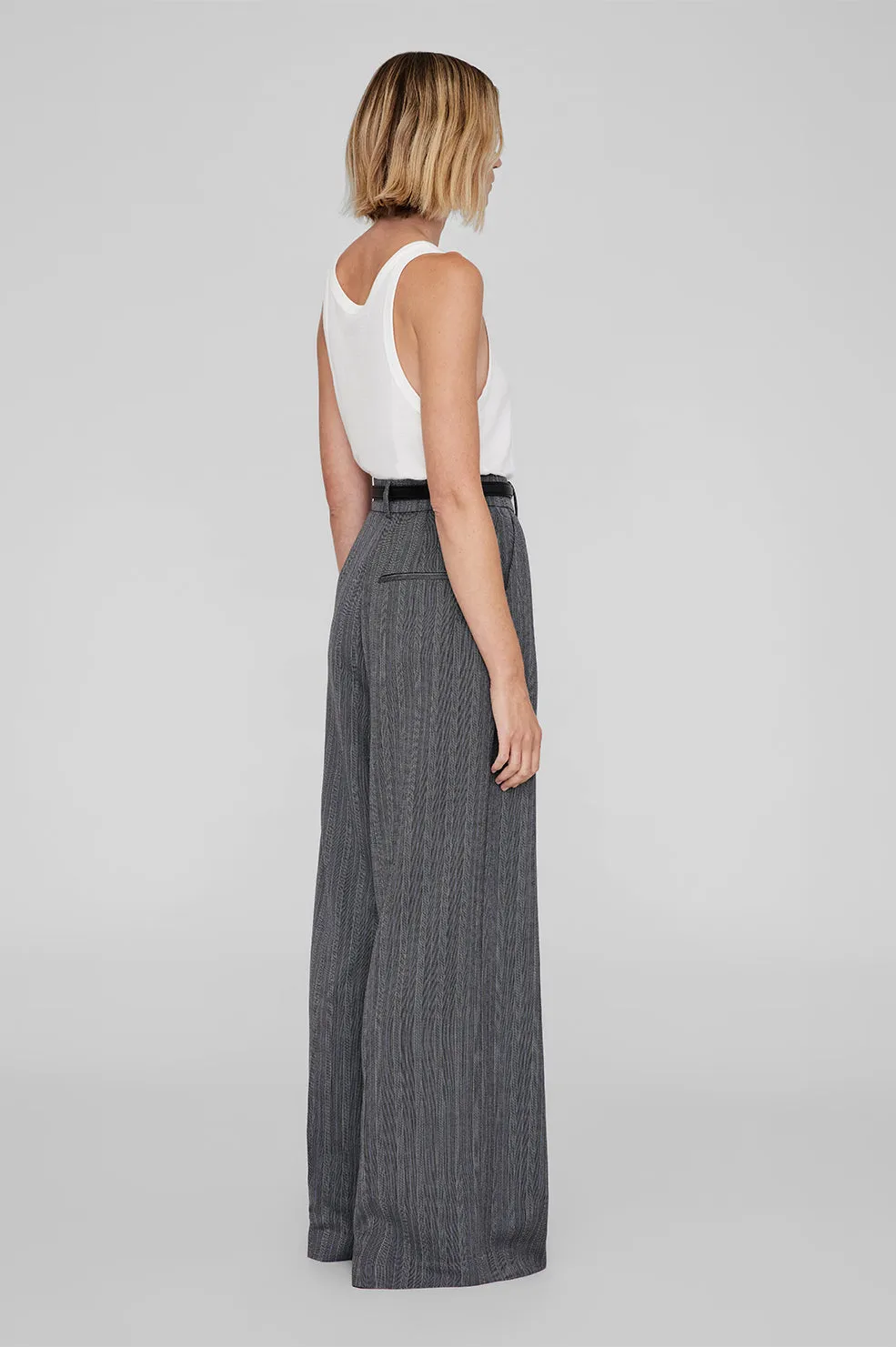 Lou Trouser - Black And Grey Stripe sold by Anine Bing product image thumbnail 4