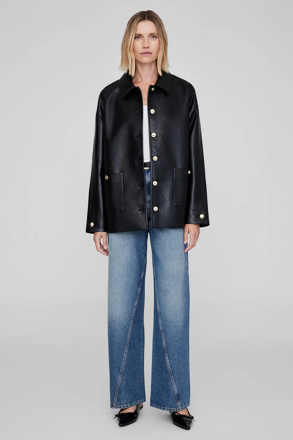 Luca Jacket - Black Recycled Leather sold by Anine Bing product image thumbnail 3