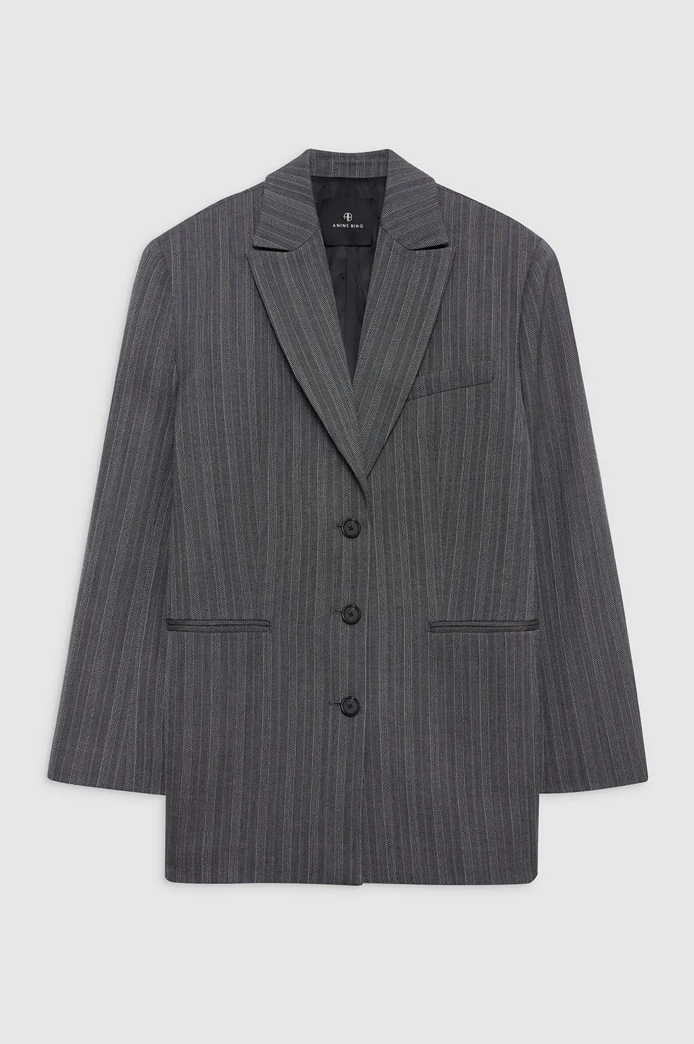 Declan Blazer - Black And Grey Stripe sold by Anine Bing