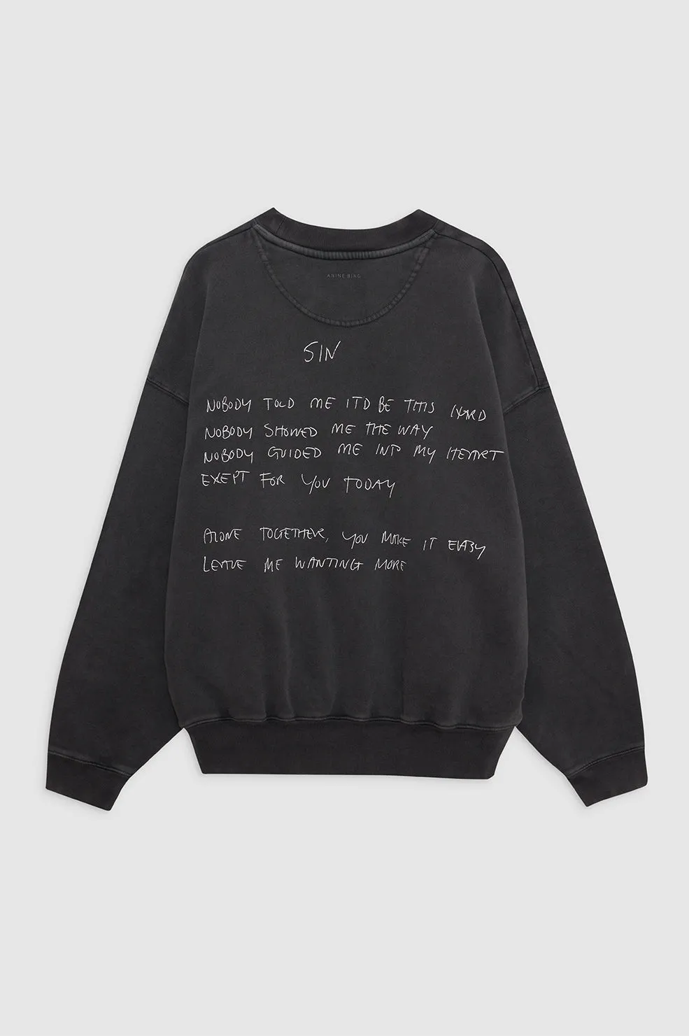 Jaci Sweatshirt Lyrics - Washed Black sold by Anine Bing product image thumbnail 4