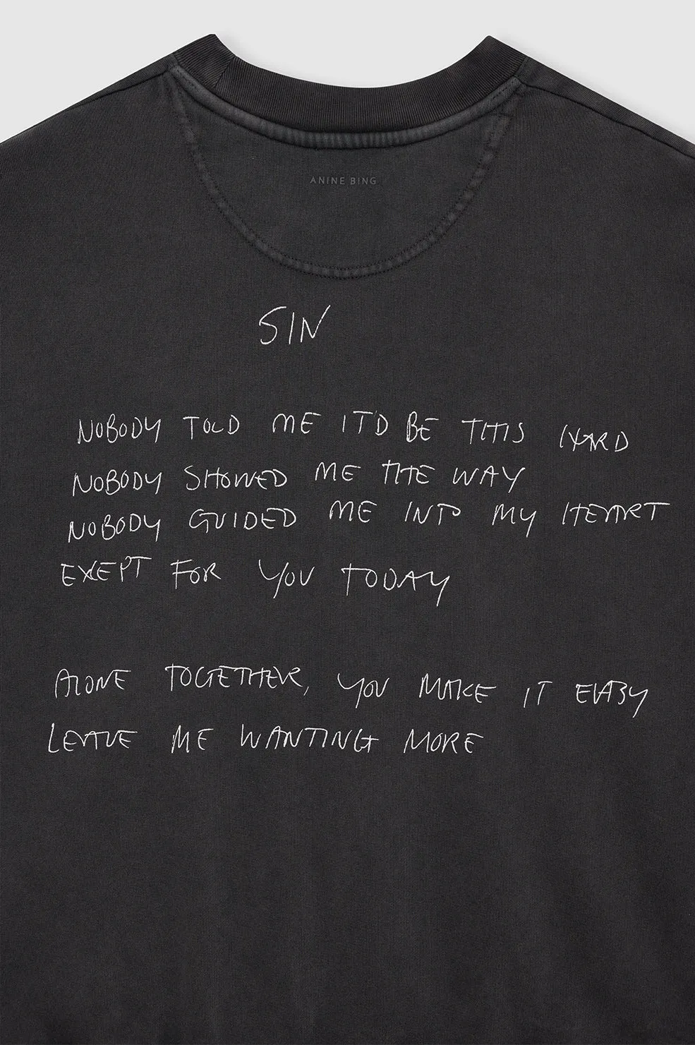 Jaci Sweatshirt Lyrics - Washed Black sold by Anine Bing product image thumbnail 5