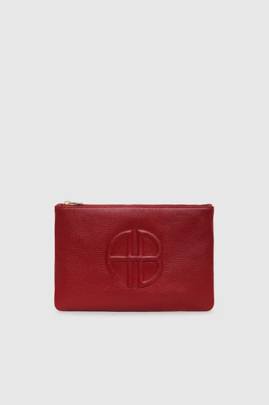 Lili Pouch - Red Pebbled sold by Anine Bing