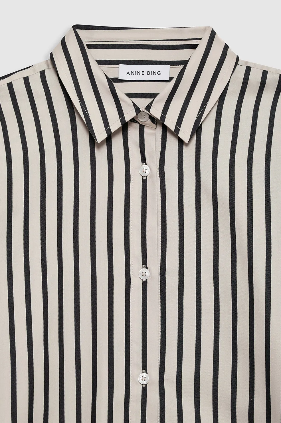 Plaza Shirt - Black And Tan Stripe sold by Anine Bing product image thumbnail 4