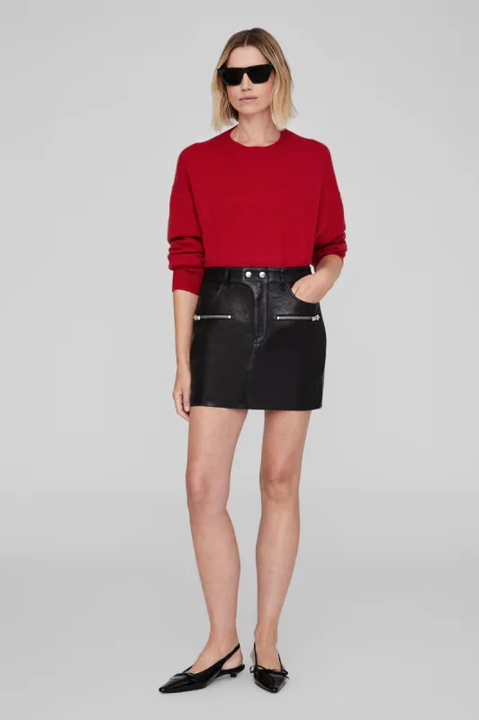 Steel Skirt - Black Leather sold by Anine Bing