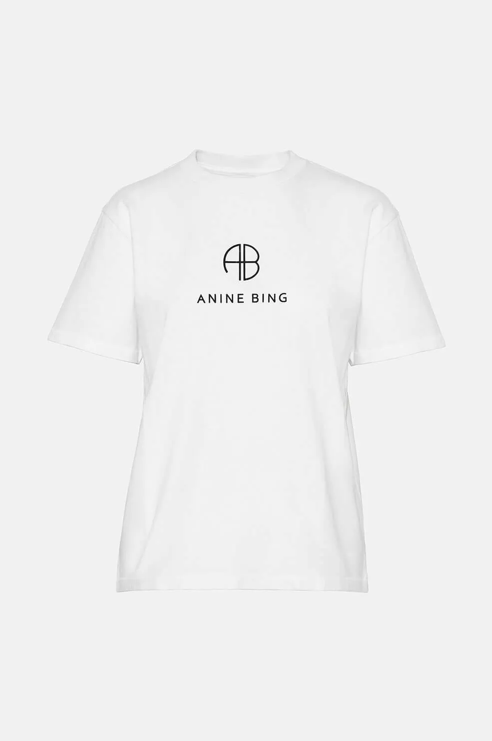 Hudson Tee Monogram - Optic White sold by Anine Bing