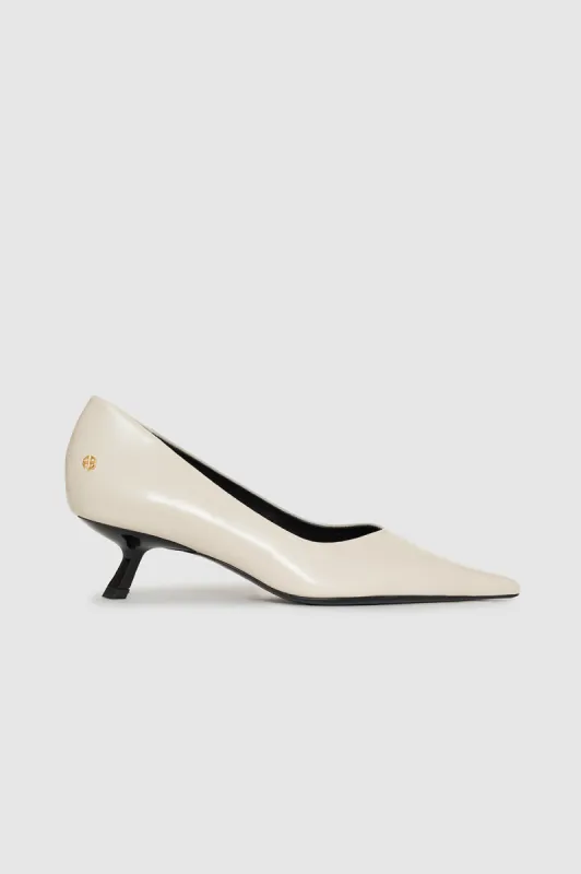 Hilda Pumps - High-Shine Bone sold by Anine Bing