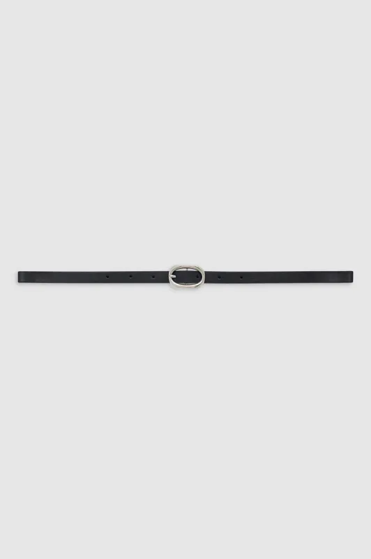 Mini Signature Link Belt - Black With Silver sold by Anine Bing