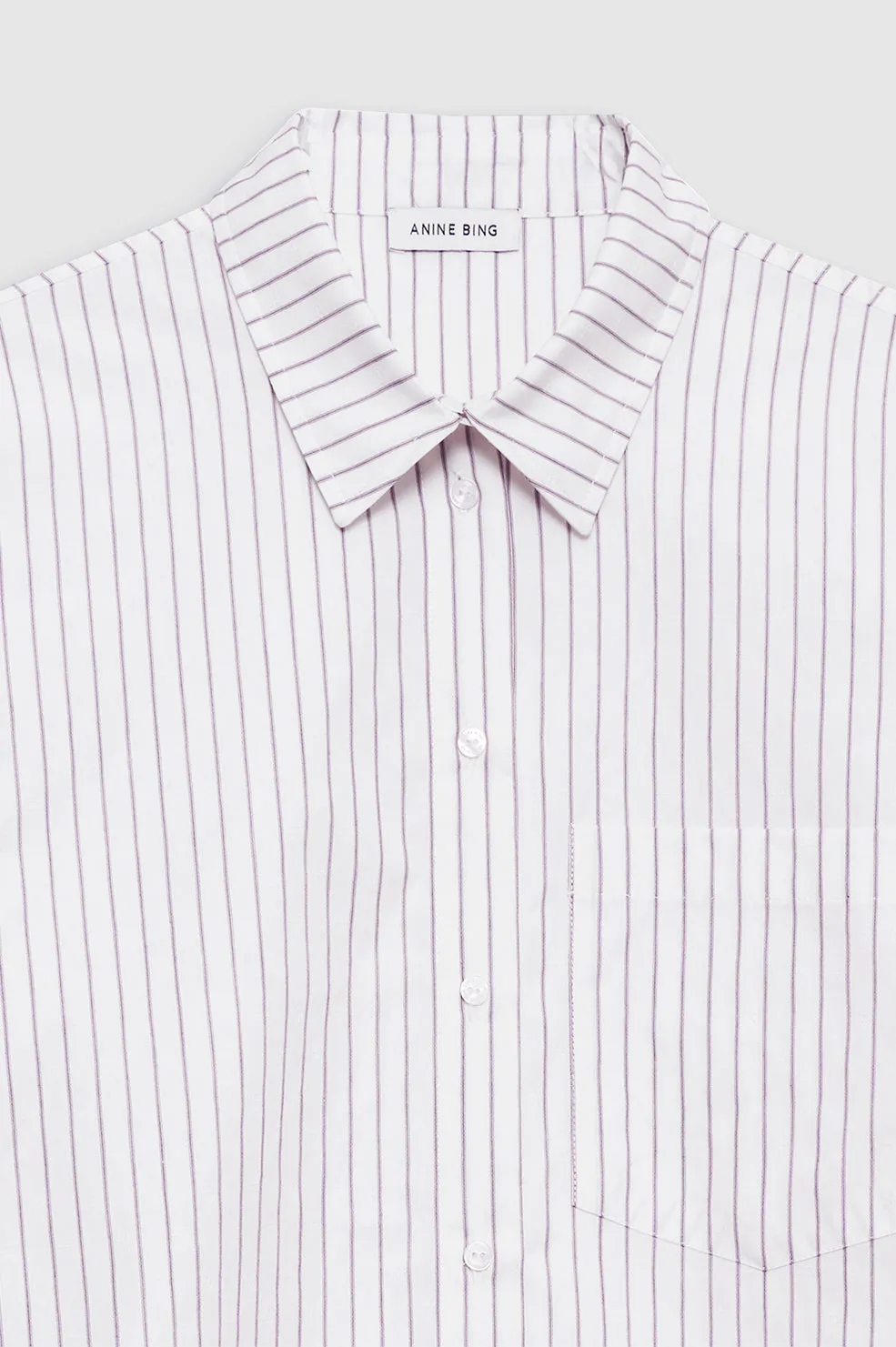 Braxton Shirt - White And Bordeaux Monogram Stripe sold by Anine Bing product image thumbnail 4