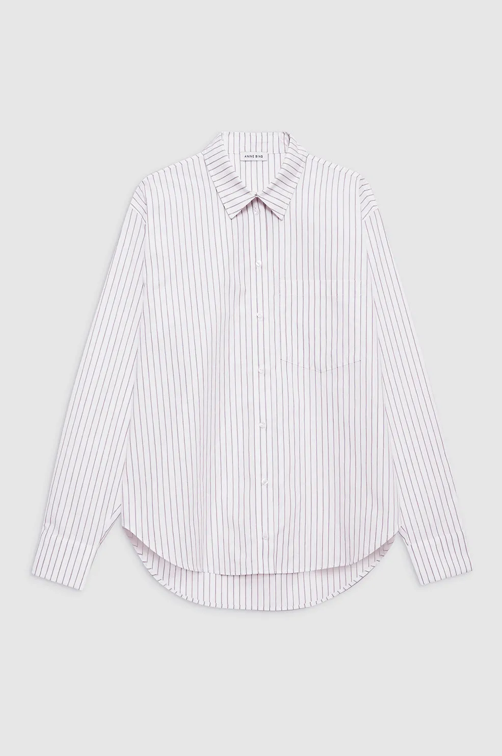 Braxton Shirt - White And Bordeaux Monogram Stripe sold by Anine Bing product image thumbnail 3