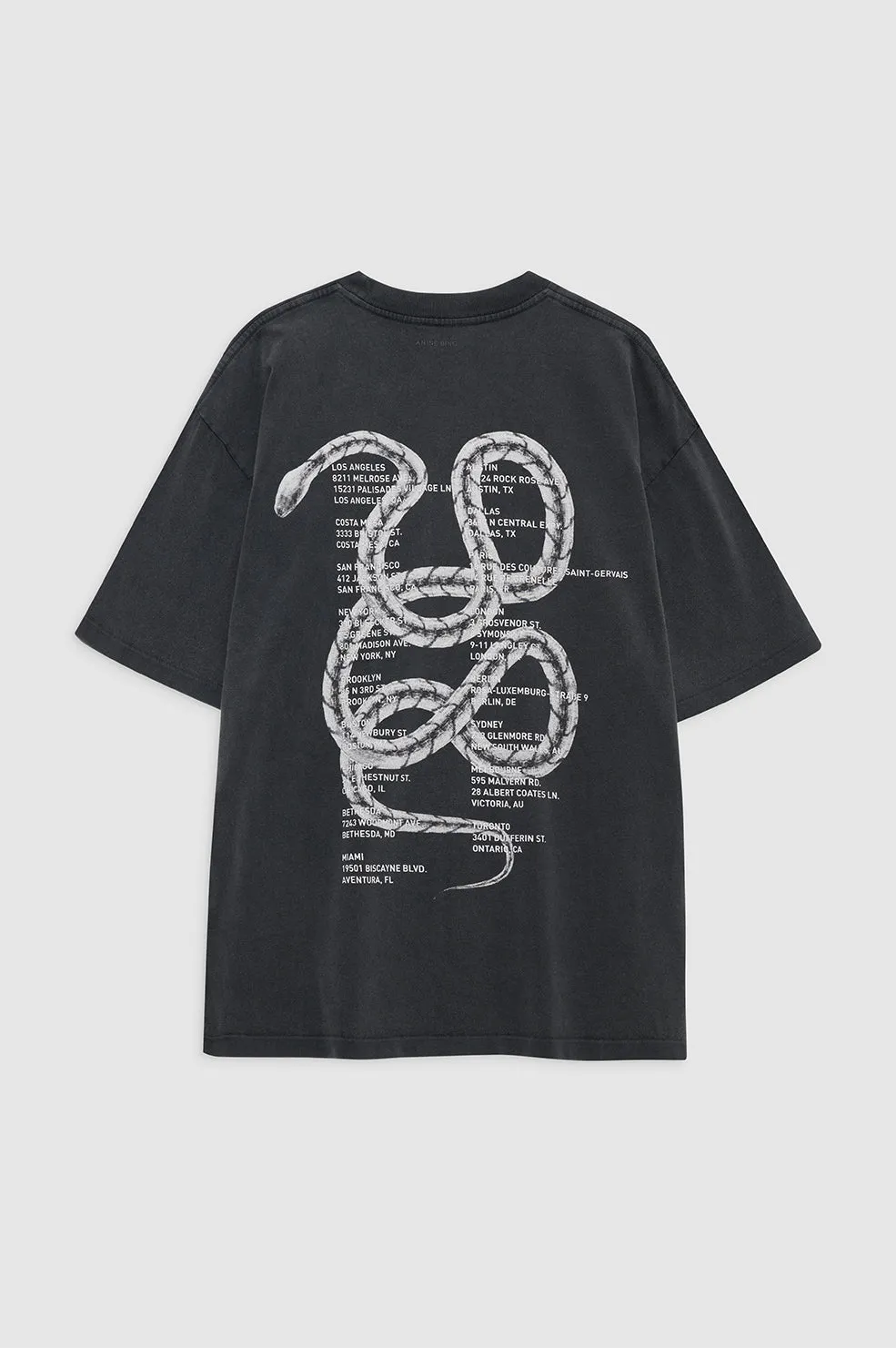 Kent Tee Twisted Snake - Washed Charcoal sold by Anine Bing product image thumbnail 4