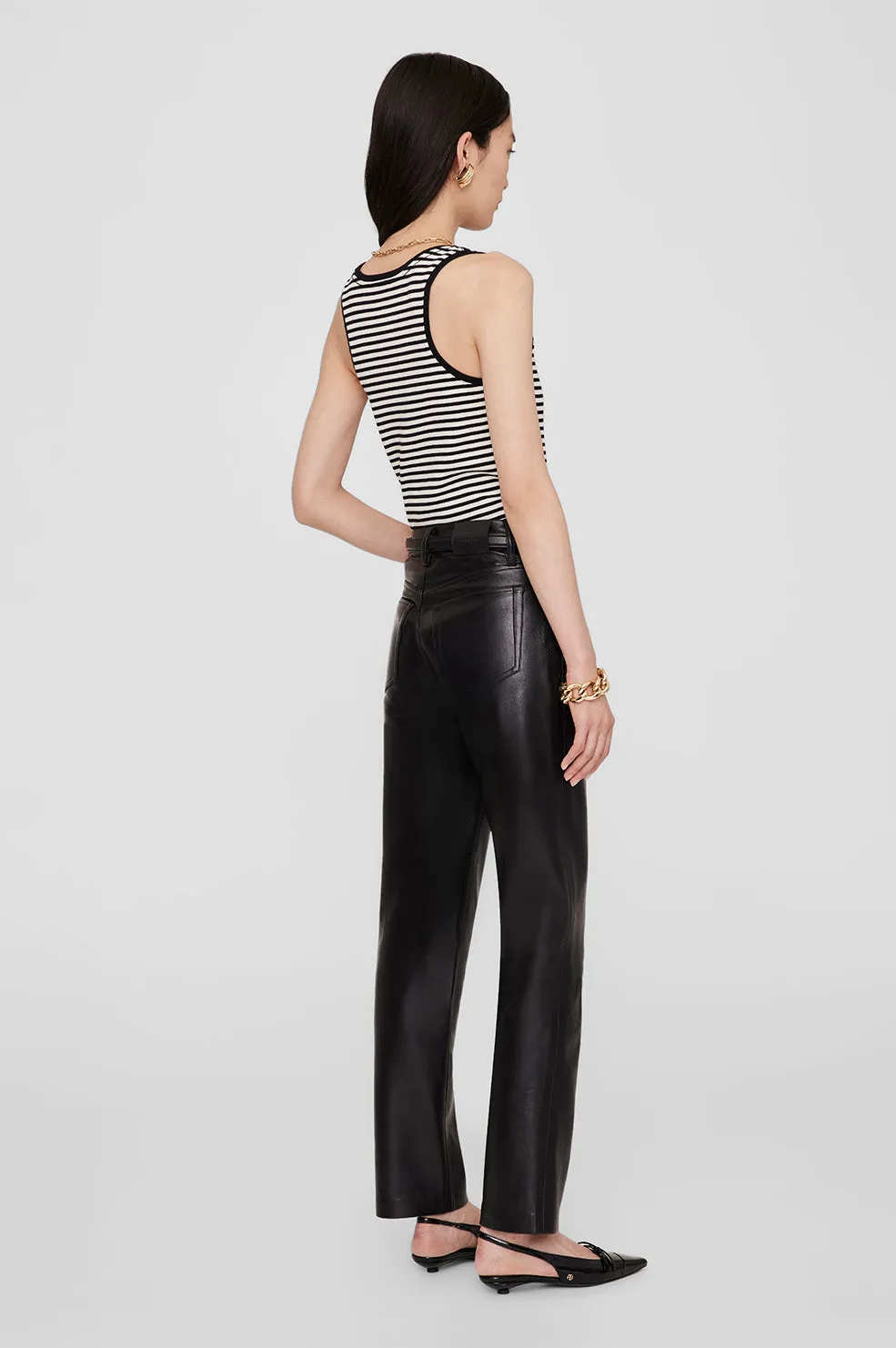 Alessia Tank - Cream And Black Stripe sold by Anine Bing product image thumbnail 4