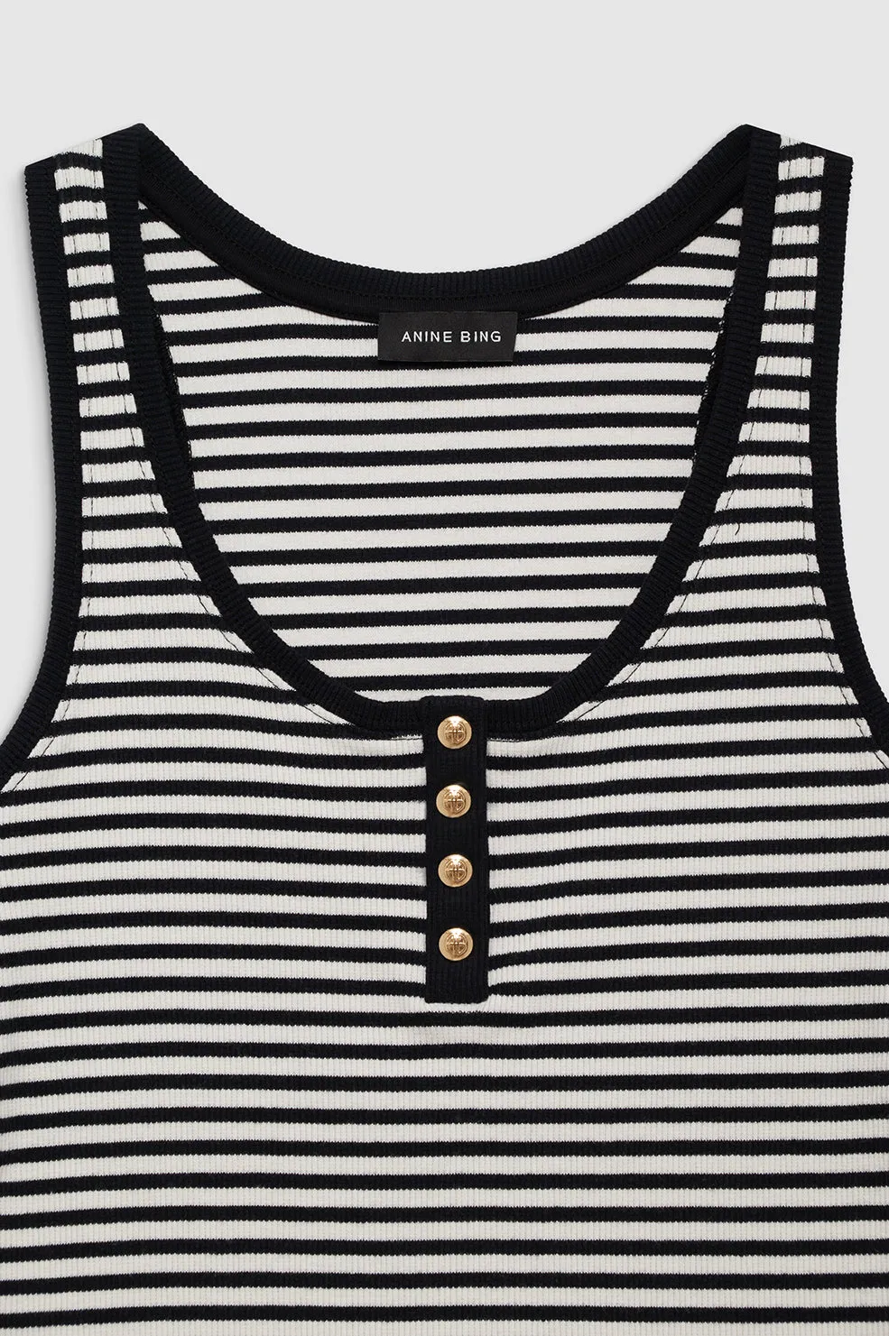 Alessia Tank - Cream And Black Stripe sold by Anine Bing product image thumbnail 2