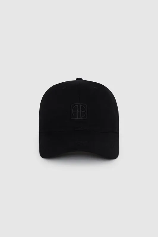 Jeremy Baseball Cap Framed Monogram - Black sold by Anine Bing