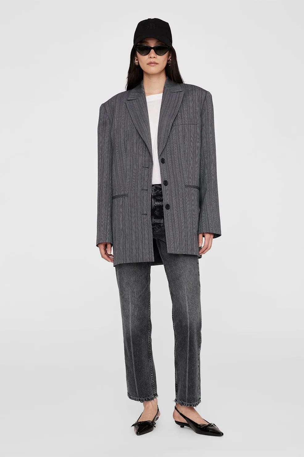 Jeremy Baseball Cap Framed Monogram - Black sold by Anine Bing product image thumbnail 2