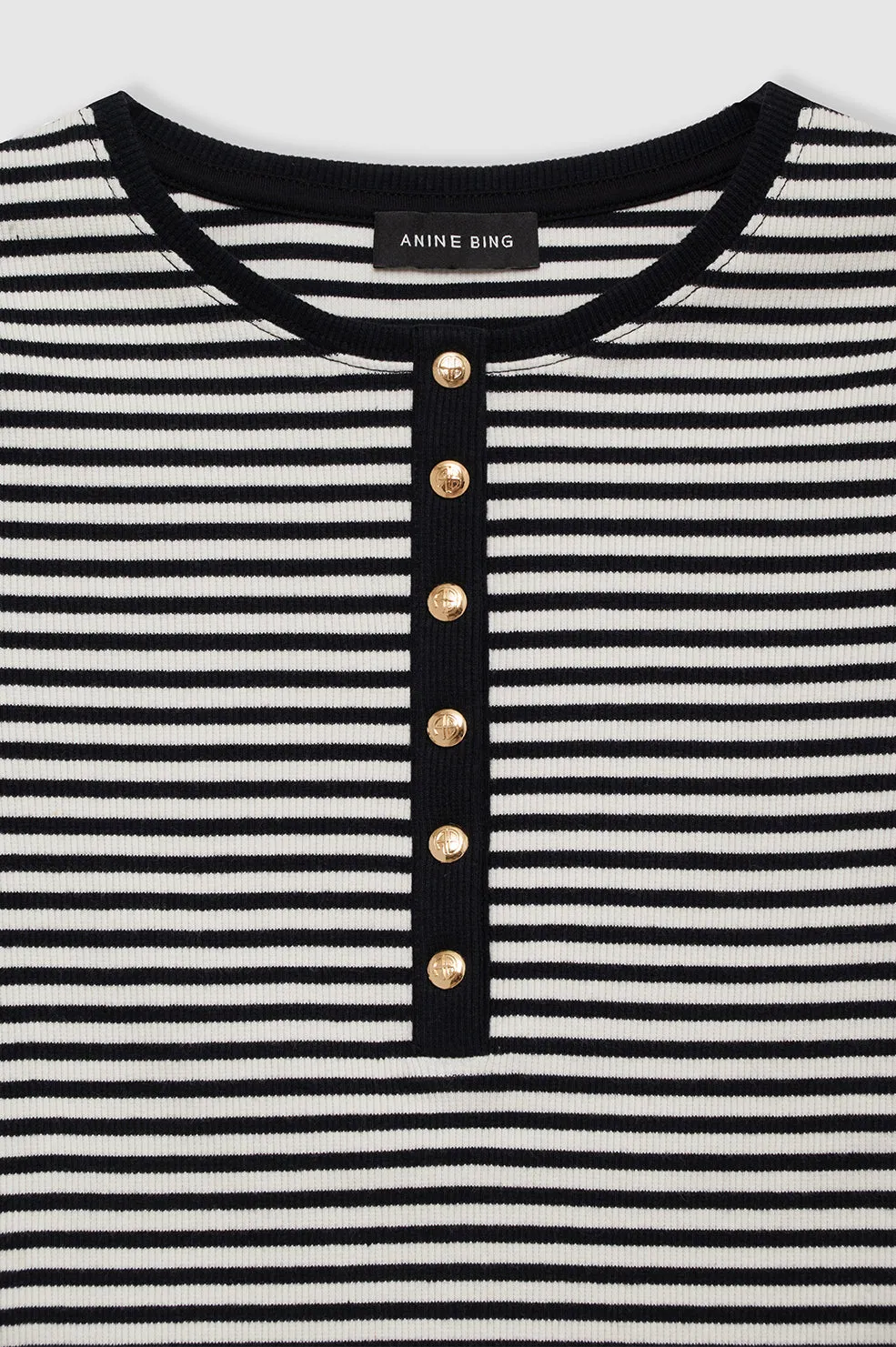 Alessia Tee - Cream And Black Stripe sold by Anine Bing product image thumbnail 4