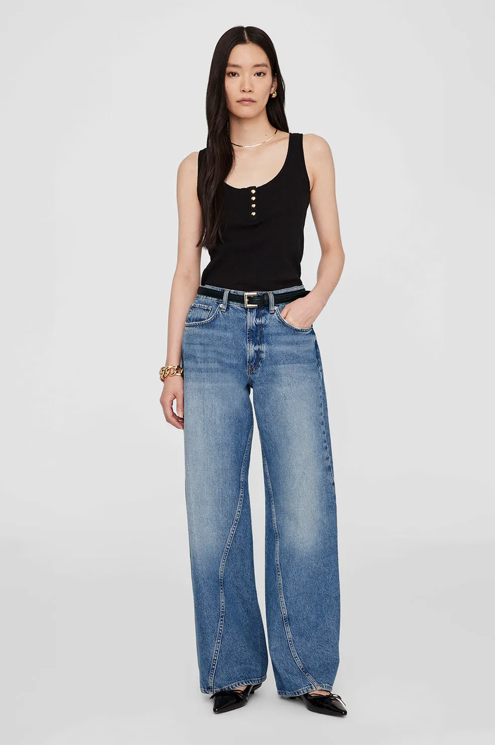 Alessia Tank - Black sold by Anine Bing