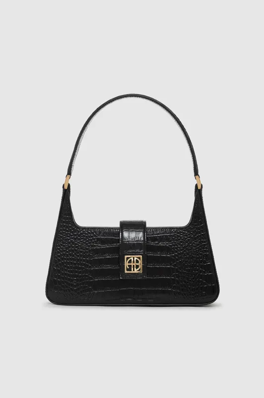 Lou Shoulder Bag - Black Embossed sold by Anine Bing