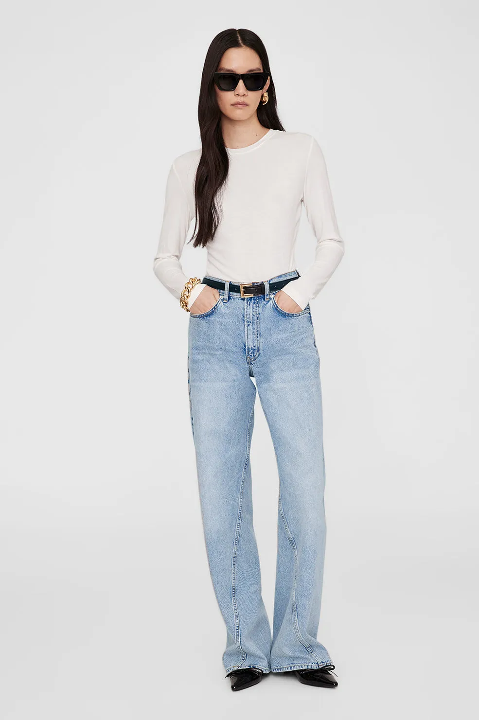 Jo Long Sleeve Tee - Off White sold by Anine Bing product image thumbnail 3