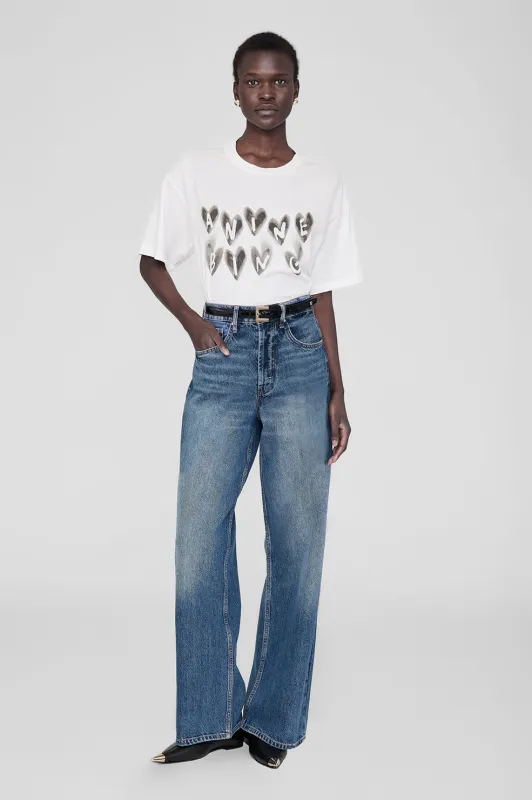 Cade Tee Hearts - Ivory sold by Anine Bing