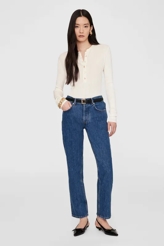 Katrin Long Sleeve Sweater - Ivory sold by Anine Bing