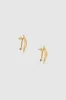 Curved Rectangle Earrings - Gold sold by Anine Bing