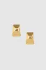 Curved Rectangle Earrings - Gold sold by Anine Bing