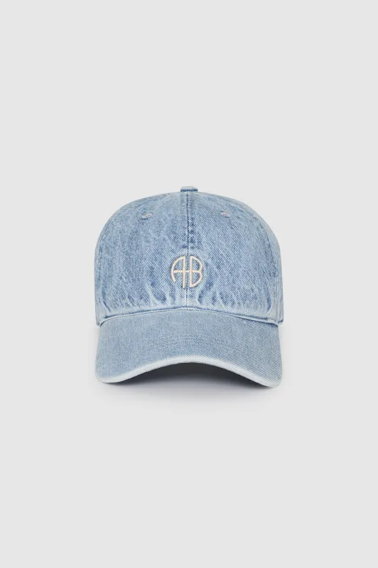 Jeremy Baseball Cap AB - Bleached Blue Denim sold by Anine Bing