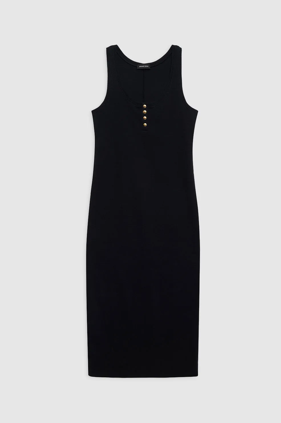 Alessia Tank Midi Dress - Black sold by Anine Bing