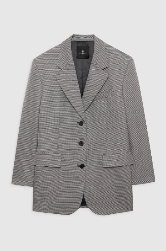 Sara Blazer - Black And White Mini Houndstooth sold by Anine Bing