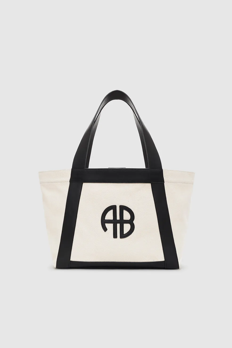 Cara Tote - Natural Canvas With Black sold by Anine Bing