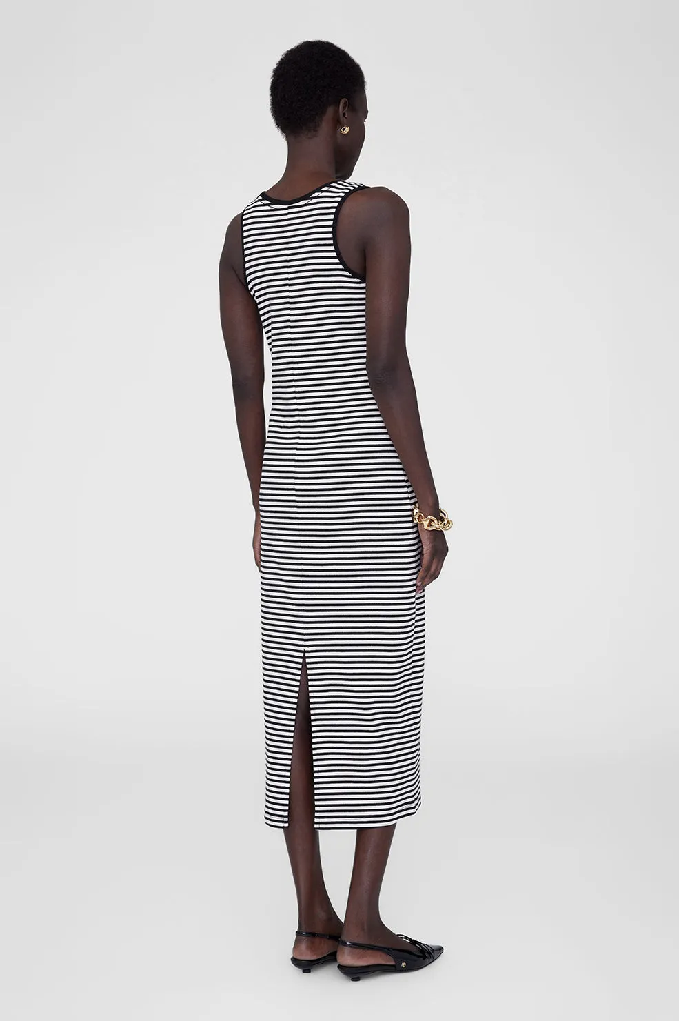 Alessia Tank Midi Dress - Cream And Black Stripe sold by Anine Bing product image thumbnail 2
