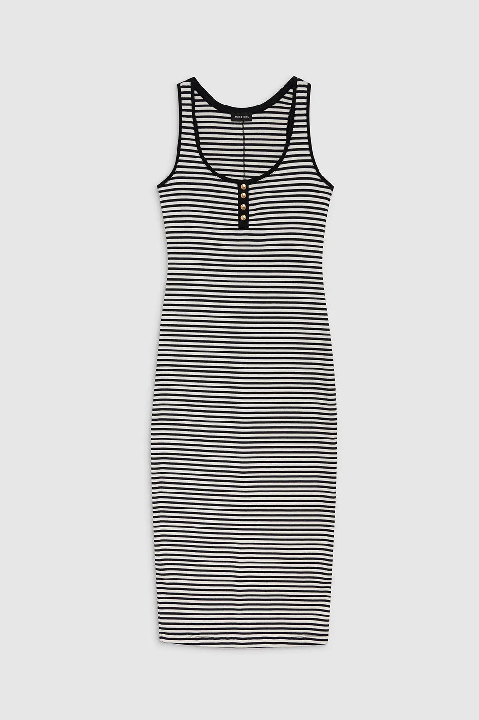 Alessia Tank Midi Dress - Cream And Black Stripe sold by Anine Bing product image thumbnail 3