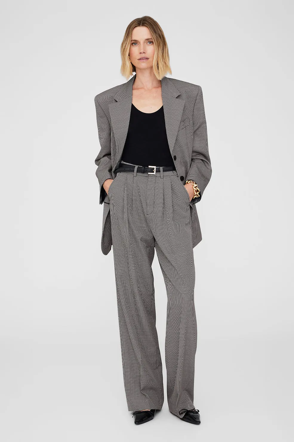 Carrie Pant - Black And White Mini Houndstooth sold by Anine Bing product image thumbnail 5