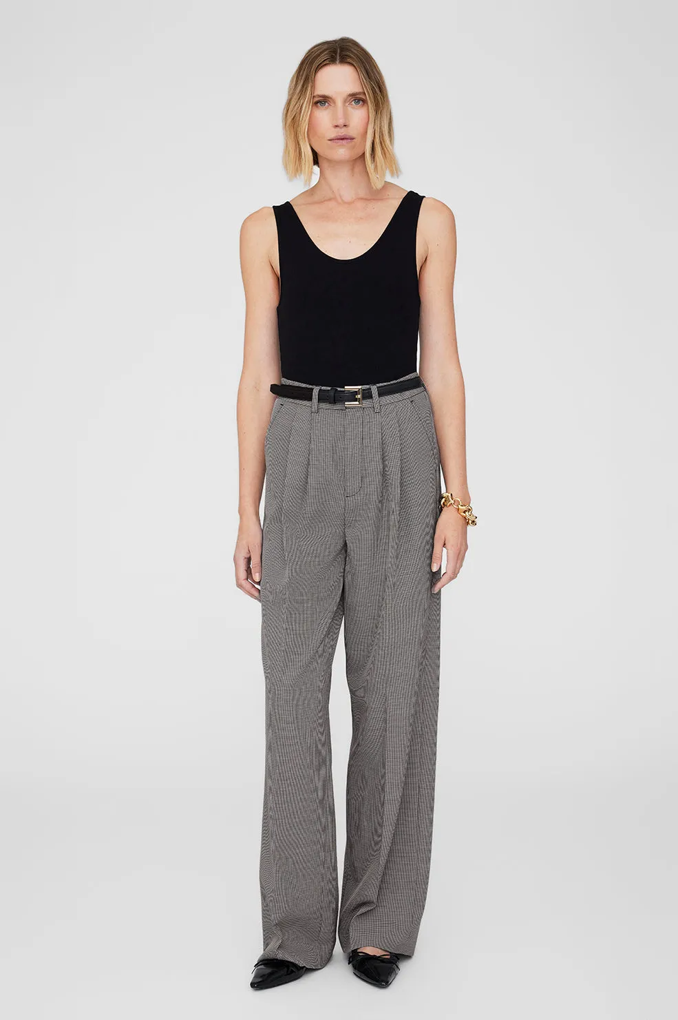 Carrie Pant - Black And White Mini Houndstooth sold by Anine Bing product image thumbnail 3