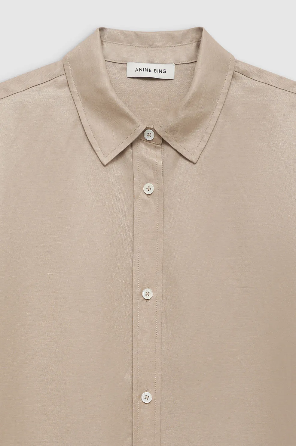 Mary Shirt - Oatmeal Linen Blend sold by Anine Bing product image thumbnail 4