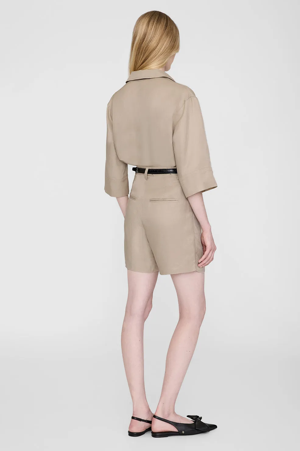 Mary Shirt - Oatmeal Linen Blend sold by Anine Bing product image thumbnail 2