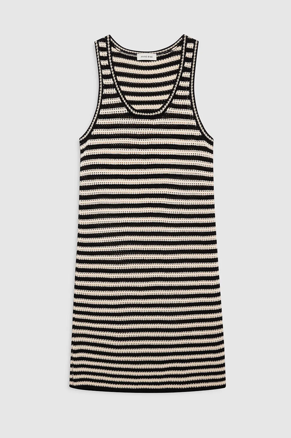 Arie Dress - Black And Ivory Stripe sold by Anine Bing