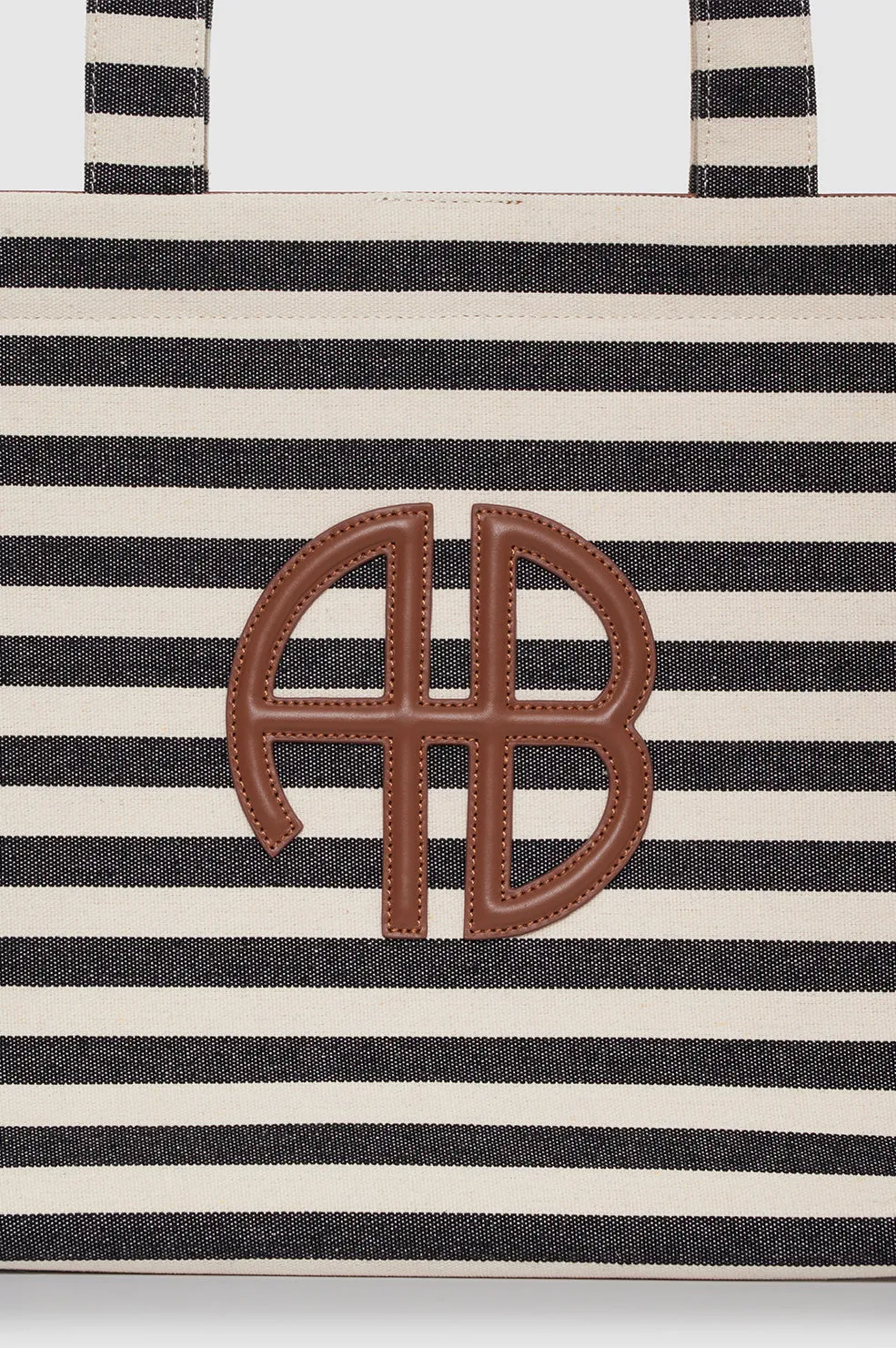 Lara Tote - Black And Natural Stripe sold by Anine Bing product image thumbnail 5