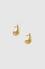 Ribbed Drop Earrings - Gold sold by Anine Bing