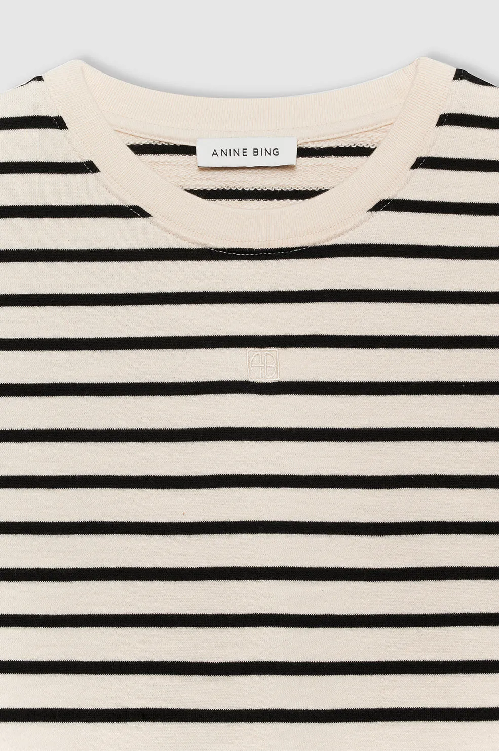 Myers Cropped Tee - Black Stripe French Terry sold by Anine Bing product image thumbnail 2