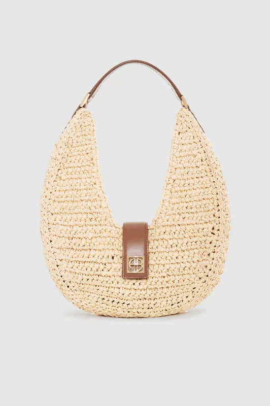 Lou Bag Monogram - Natural With Cognac sold by Anine Bing