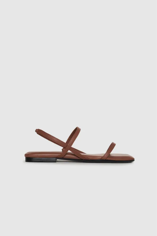 Hilda Flat Sandals - Cognac sold by Anine Bing