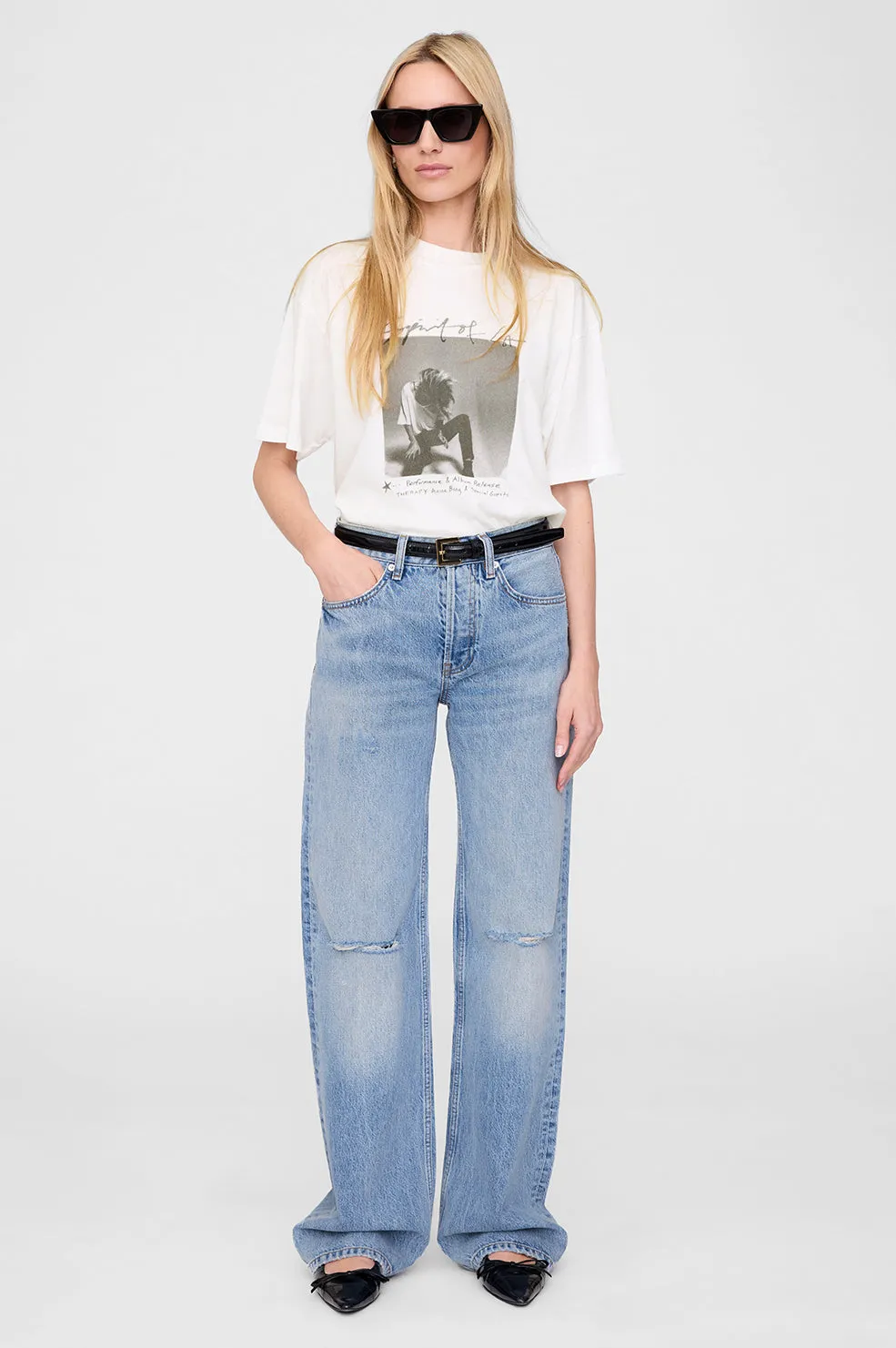 Ashton Tee Spirit - Ivory sold by Anine Bing