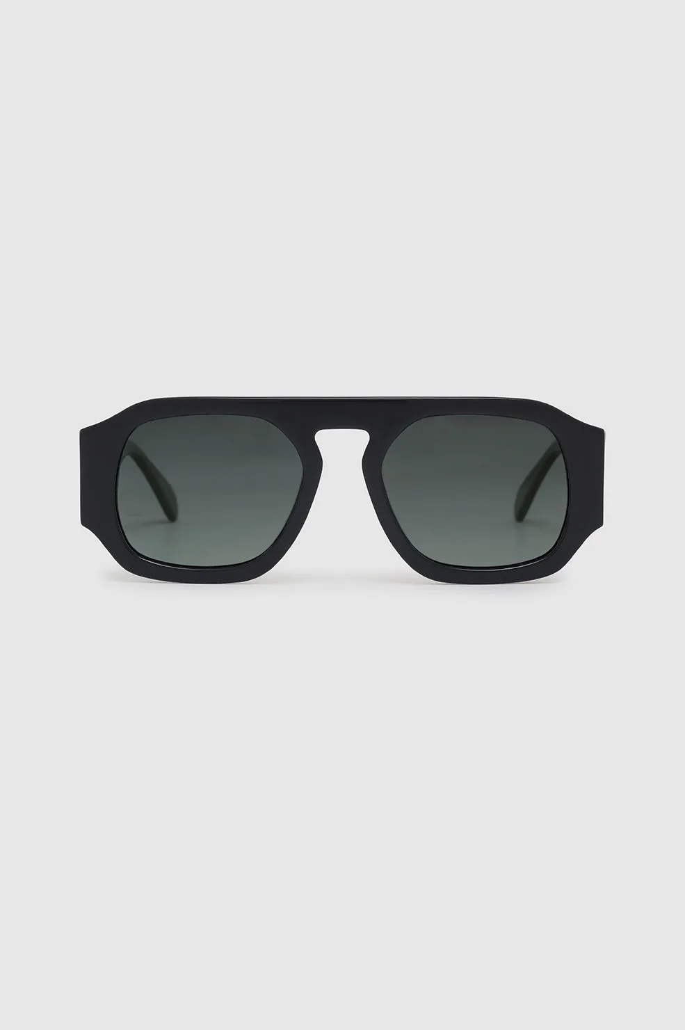 Preston Sunglasses - Black With Green sold by Anine Bing