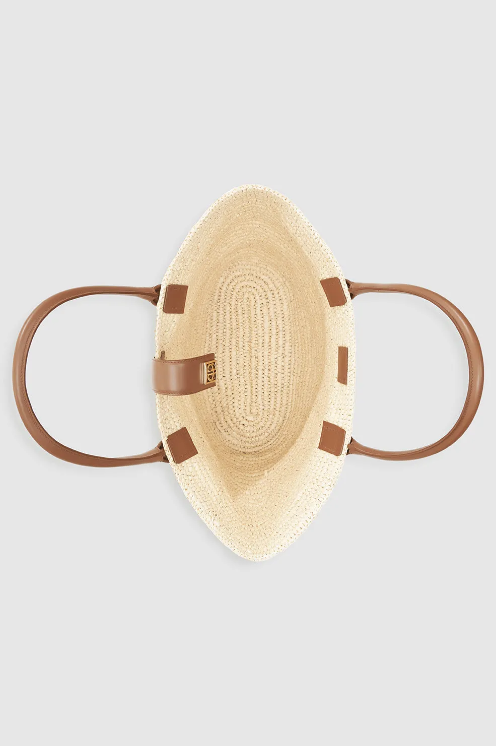 Lou Tote Monogram - Natural With Cognac sold by Anine Bing product image thumbnail 3