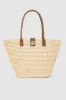Lou Tote Monogram - Natural With Cognac sold by Anine Bing
