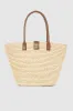 Lou Tote Monogram - Natural With Cognac sold by Anine Bing