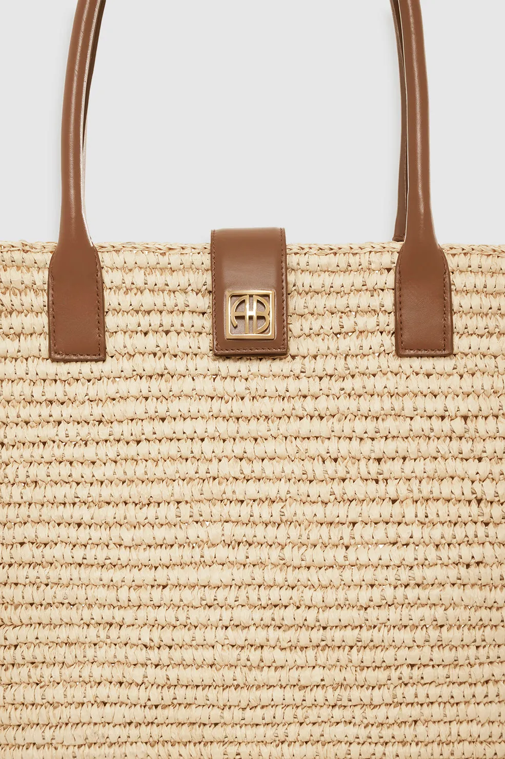 Lou Tote Monogram - Natural With Cognac sold by Anine Bing product image thumbnail 4