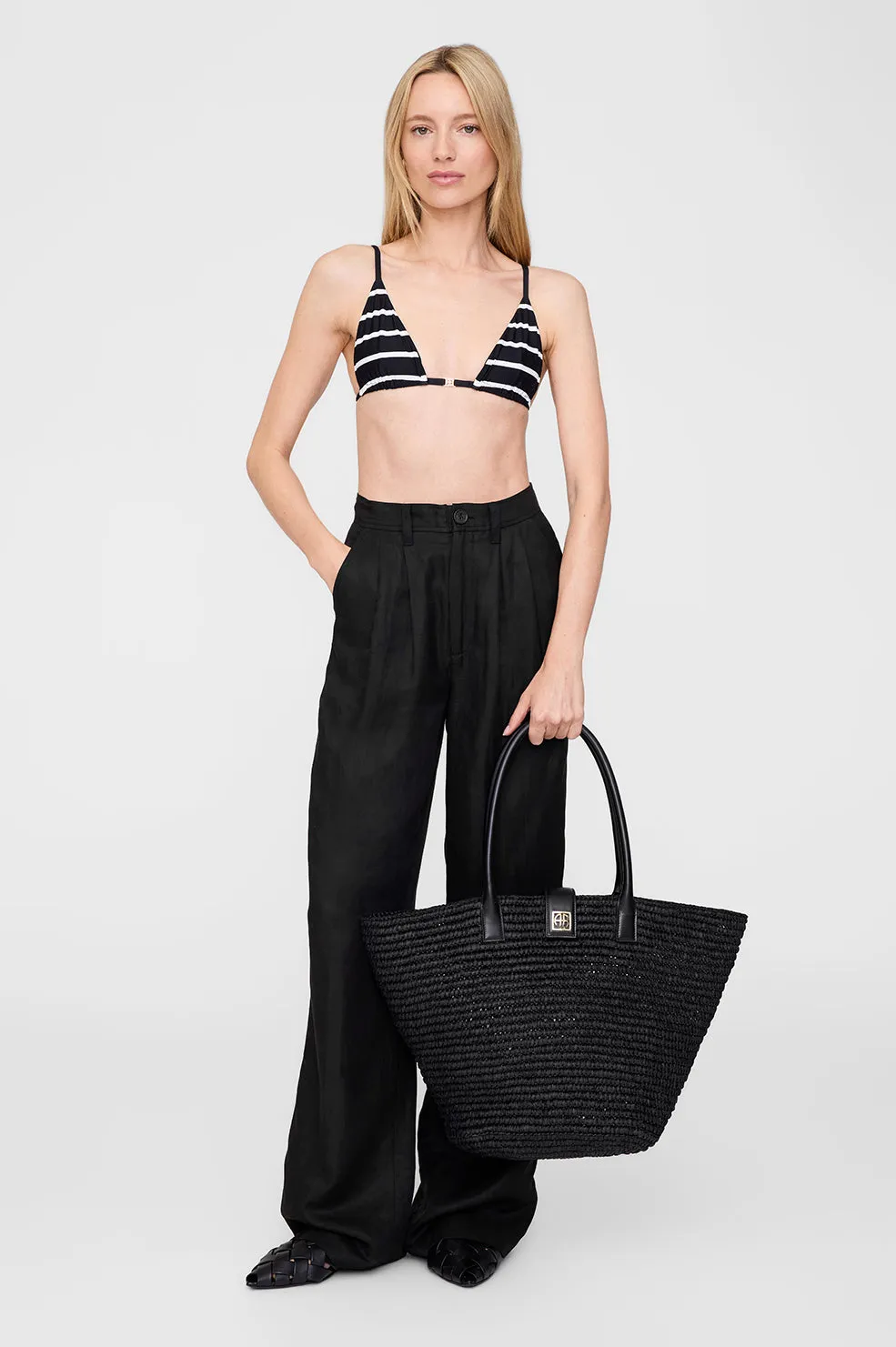 Bellamy Bikini Top - Black And White Stripe sold by Anine Bing product image thumbnail 2