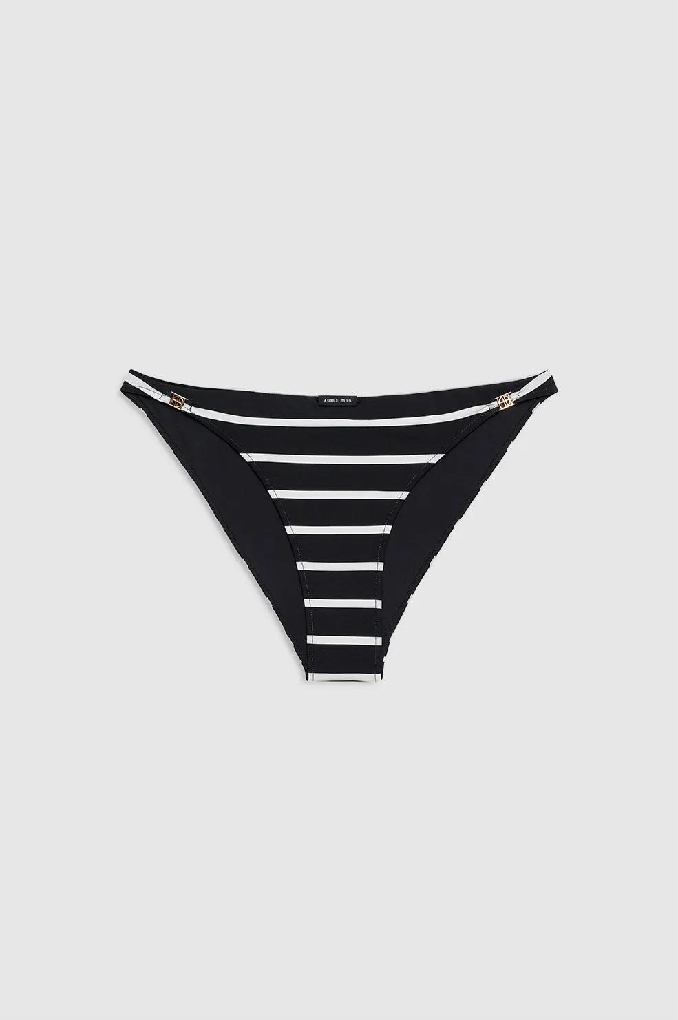 Bellamy Bikini Bottom - Black And White Stripe sold by Anine Bing
